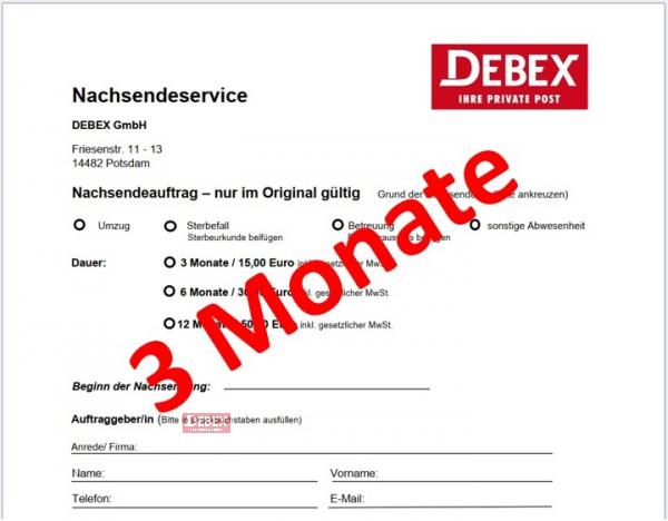 Nachsendeservice 3 Monate